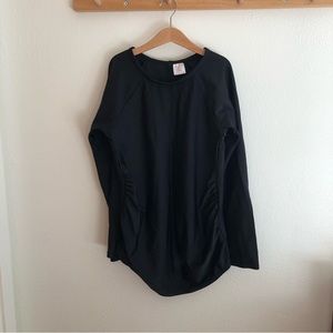 Isabel Maternity Long Sleeve Rash Guard Swim Top Black Small